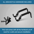 thumbnail image 5 of H.VERSAILTEX Adjustable Twist Cage Single Curtain Rod Set 3/4in Diameter 28-48in , Black, 5 of 7