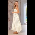 thumbnail image 4 of Robe Maxi à Rayures pour Femmes avec Dos Smocké, Bretelles Spaghetti, Découpes, Robe Longue Fluide TG, 4 of 9