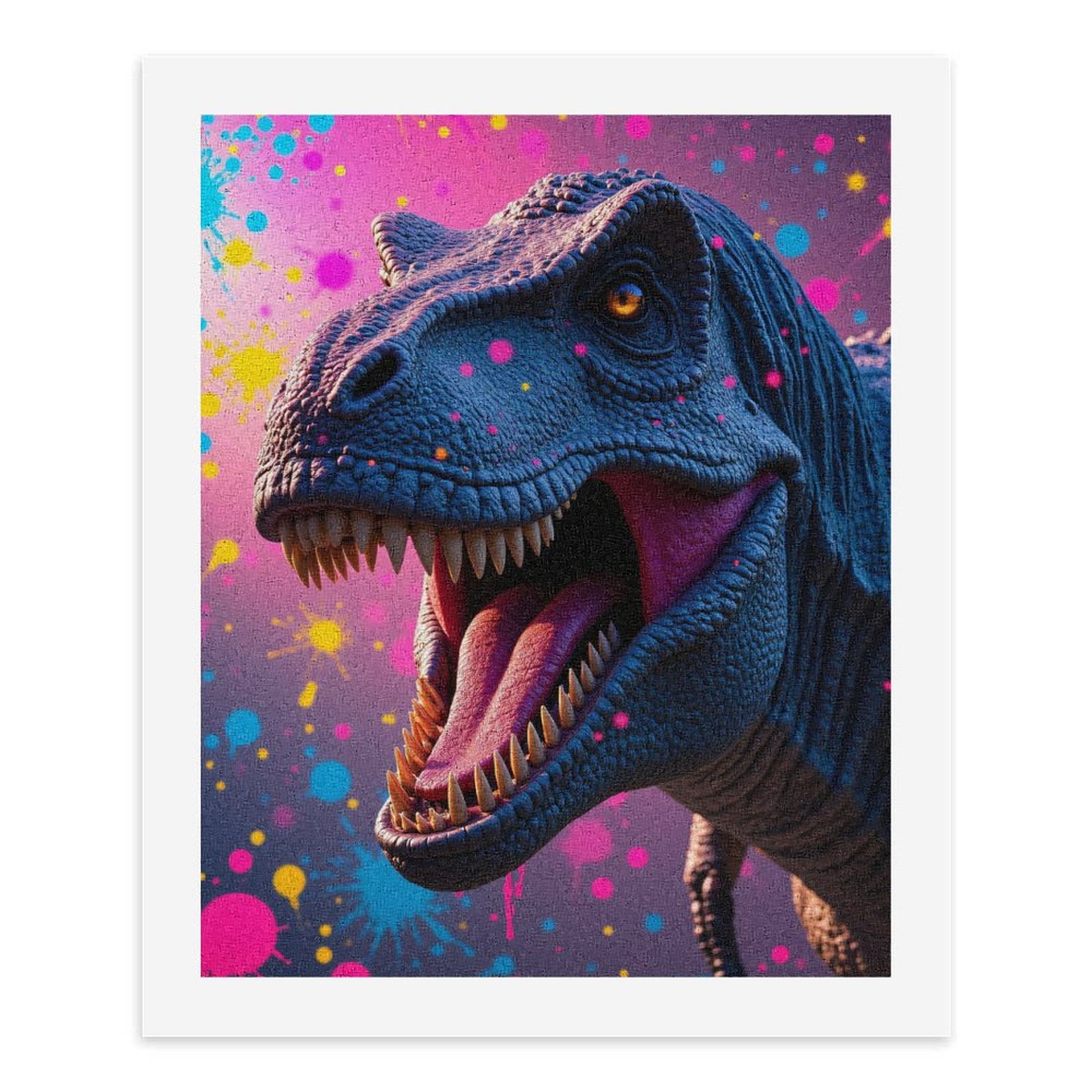 Paint By Numbers Kit for Adults Beginner - Dinosaur Colorful Splatter Art DIY Canvas Painting Kits for Adults, Frameless Paint By Number for Adults for Home Wall Decor 16x20 Inch