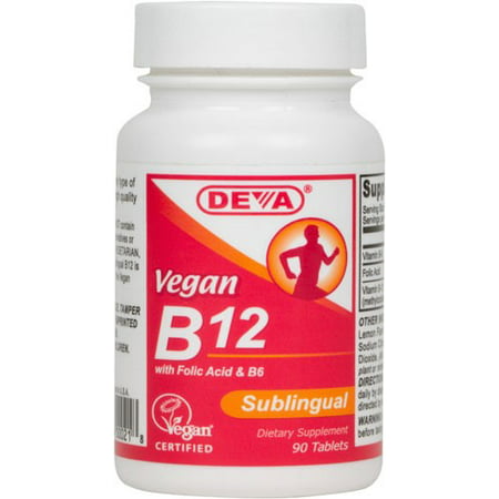 Vegan vitamine B12 sublinguale Deva végétaliens comprimés, 90 Ct
