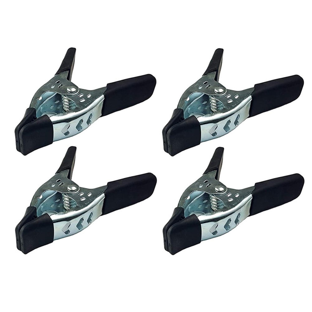 4Pack 6Inch Spring Clamp Large Super Heavy Duty Spring A-Shaped Metal Clamps Black / Silver Galvanized Large Muslin Clamps Tool Smile Home