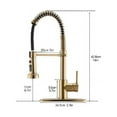 thumbnail image 6 of CRO Decor Single Handle Copper Kitchen Faucet in Gold, 6 of 6