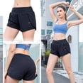 thumbnail image 4 of Shorts deportivos Irfora Pantalones cortos para correr 2 en 1 para mujer Pantalones cortos deportivos de secado rápido para entrenamiento activo Gimnasio Pantalones cortos de yoga con bolsillo Irfora Shorts deportivos, 4 of 7