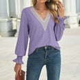thumbnail image 2 of Ketyyh-chn99 Sweatshirts for Women Casual Blouses Button Down Shirt Tops Purple,XL, 2 of 5