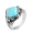 Blue, variant on Unisex Stainless Steel Vintage Punk Geometry Square Cut Synthetic Turquoise Inlay Gemstone Bike Ring Wedding Band Brown Size 12