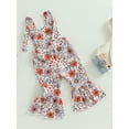thumbnail image 3 of Bagilaanoe Toddler Baby Girl Jumpsuit Sleeveless Floral Print Romper Overalls 6M 9M 12M 18M 24M 3T Kids Long Flare Pants Summer Outfits, 3 of 8