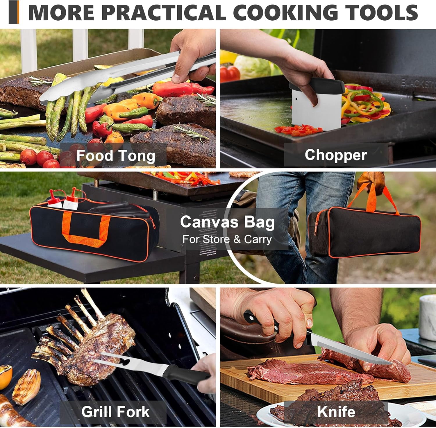 35Pcs Griddle Accessories Kit for Blackstone,  Flattop Grilling Tool Set with Stainless Steel Spatula and Burger Press