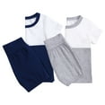 thumbnail image 6 of LYMAYTER 2PCS Infant Girls Boys Cotton T-Shirt Outfit for Kids Toddler Solid Colour Short Sleeve Tees Tops Shorts Sets 3 Months-13 Years, 6 of 8