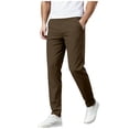 thumbnail image 2 of Men's Stretch Lightweight Casual Pants Elastic Waist Straight Leg Business Trousers with Back Pockets for Work Daily Spring Fall, 2 of 8