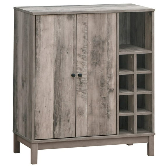 Plethoria Home Weathered Acacia Wine Cabinet with 2 Doors