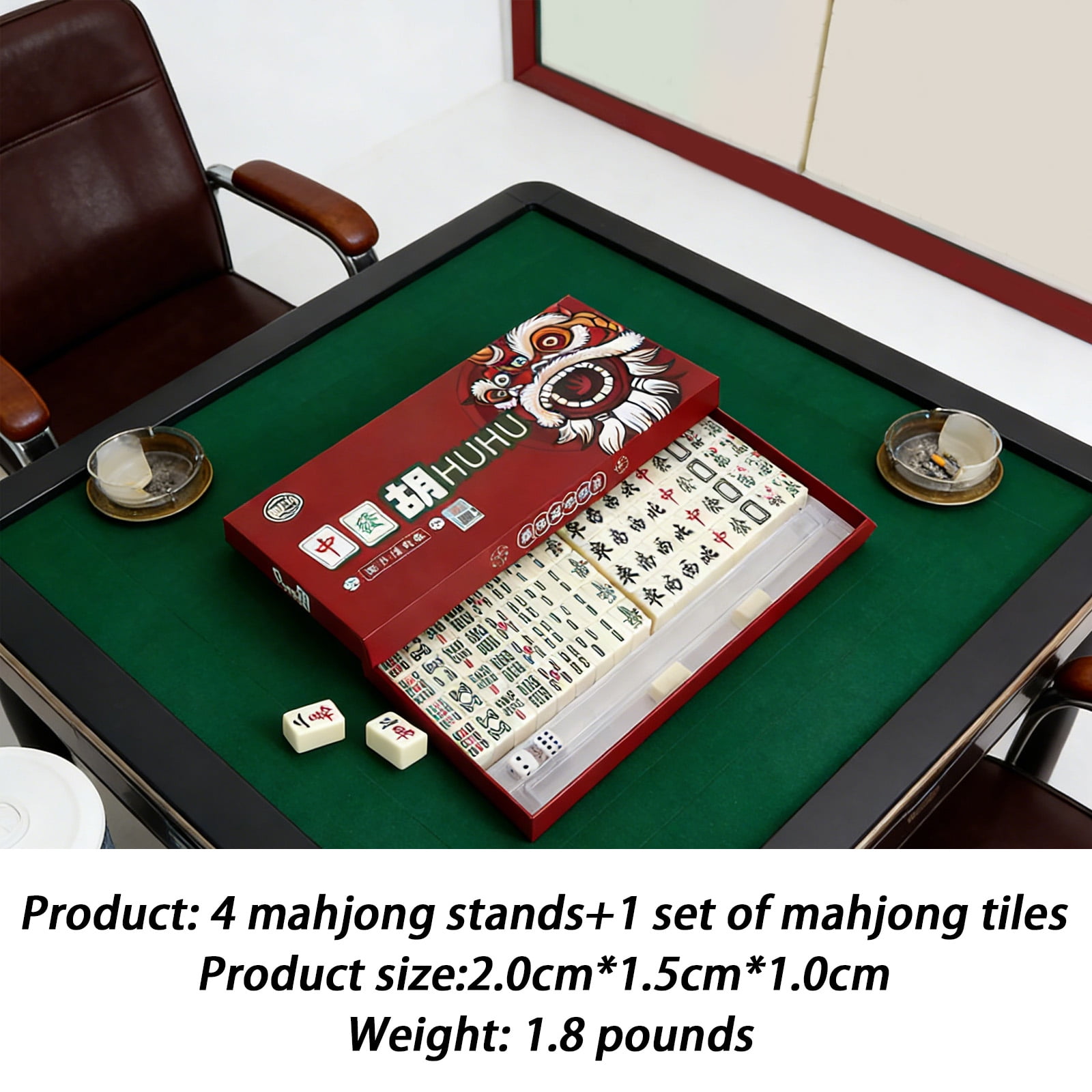 ZENY American & Chinese Mahjong 166 Tile Set, Travel Game with 4