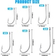 thumbnail image 7 of Fishing Hooks Saltwater Stainless Steel Hooks,50Pcs Forged Hook Extra Strong Fishing Hook for Saltwater Freshwater Fishing Size 1/0-10/0, 7 of 7