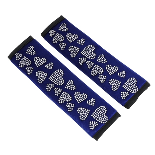Cojín para Cinturón de Seguridad Azul Único Bargains Poliéster Rhinestone 23cm Almohadilla para Correa de Hombro 2 Pcs