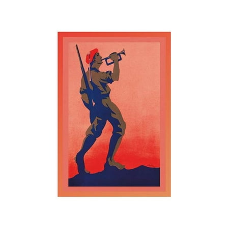 Spanish Soldier Blowing Horn Print (Unframed Paper Print 20x30)