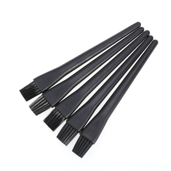 FOLOYORI 5Pcs Anti Static Brushes Plastic Round Handle for Keyboard Computer Cleaning Black 1.97X0.59X0.20In