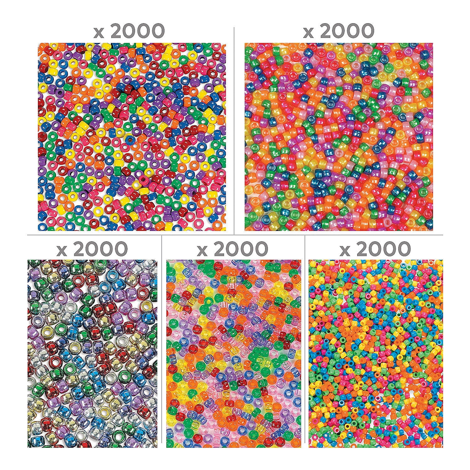 Bulk 10,000 Pieces 6 mm 5 Lbs. of Pony Beads Craft Kit Assortment