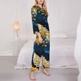 thumbnail image 3 of Balery Moonlit Golden Tree Peacock Conjunto de Pijama con Estampado para Mujer, Conjunto de Dos Piezas con Manga Larga, Ropa de Dormir Suave con Bolsillos, Pijamas Cómodos-Large, 3 of 7
