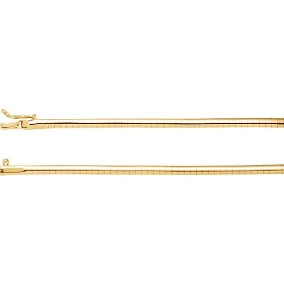 14K Yellow Gold 3mm Omega 18" Chain