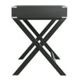 thumbnail image 4 of Weston Home Wood X-Base Campaign Writing Desk with Drawers, Vulcan Black, 4 of 6