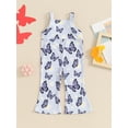 thumbnail image 4 of Bagilaanoe Toddler Baby Girl Summer Jumpsuit Sleeveless Floral Print Romper Overalls 12M 18M 24M 3T 4T Kids Flare Pants Summer Clothes, 4 of 7