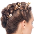 thumbnail image 4 of OULII 6Pcs Golden Alloy Rhinestone Hairpins for Wedding Bridal Hair Decoration, 4 of 6