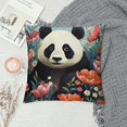 COMIO Throw Pillow Covers Cute Animal Panda Flower Square Pillow Covers