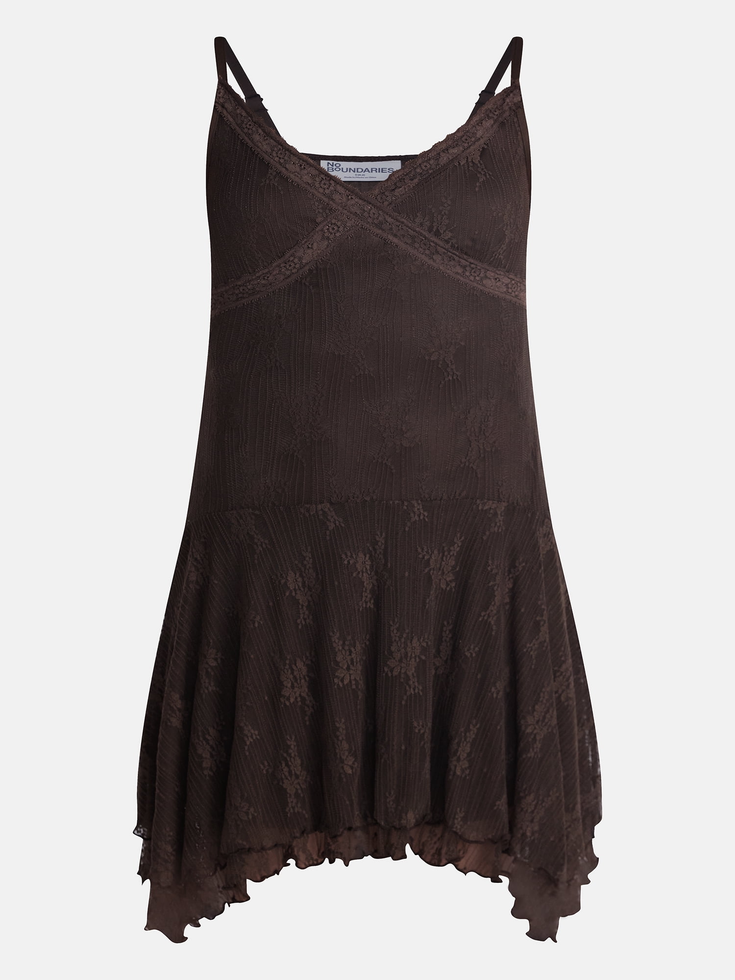No Boundaries Lace Hanky Hem Mini Dress, Women's XXS-XXL
