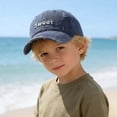 thumbnail image 2 of Krdevn Letter Embroidery Distressed Washed Kids Baseball Cap Adjustable Lightweight Outdoor Sun Hat for Toddler Boys Girls, 2 of 5