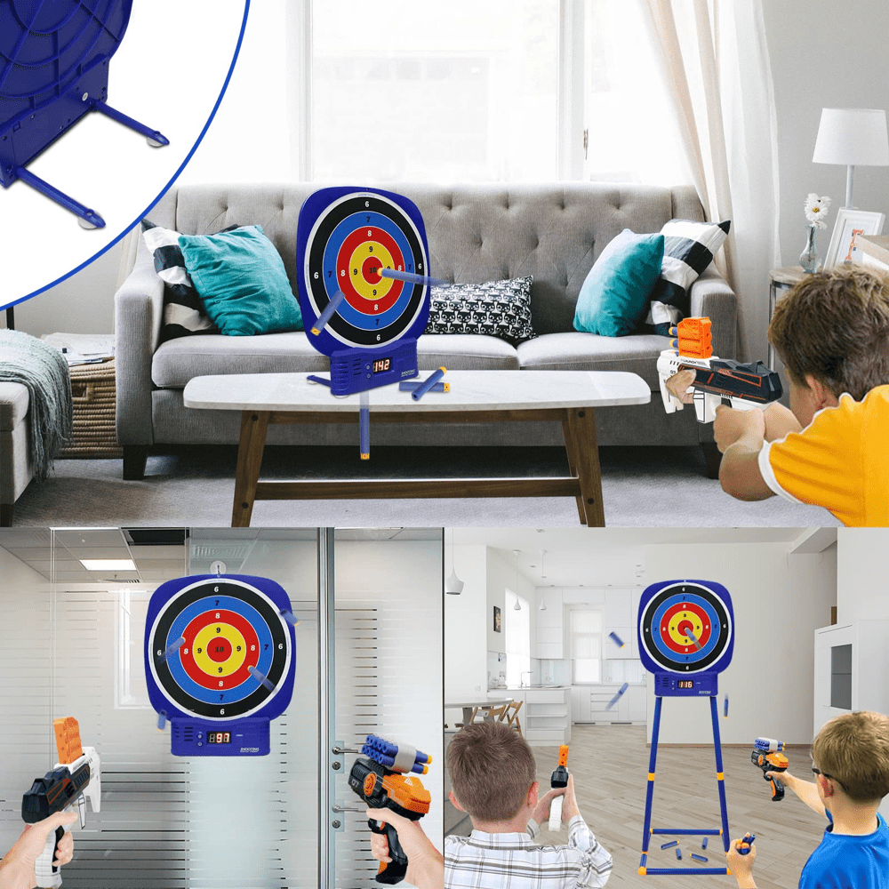Carsky Electronic Scoring Target Shooting Toy, 2 Foam Dart Blasters & 20 Darts, Interactive Shooting Game Set for Kids Ages 6-12, Indoor Outdoor Boys Gift