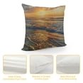 thumbnail image 4 of Fenyluxe Seaside Wave Throw Pillow Case Ocean Tropical Beach Sea Coast Sunset Dusk Blue Sand Summer Hawaii Pillow Cushion Covers Home Sofa Decorative 12x12in, 4 of 5