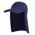 thumbnail image 1 of Gorra Militar de Pesca, Canotaje, Senderismo, Ala a Presión, con Oreja y Cuello (Azul Marino), 1 of 1