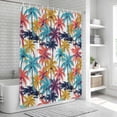 thumbnail image 6 of Colorful Palm Tree Bathroom Shower Curtains with 12 Hooks Polyester Waterproof Shower Curtain for Stalls and Bathtubs Summer Beach Tropical Plants Decorative Bathroom Privacy Curtain 72x84 Inches, 6 of 9