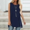 thumbnail image 2 of Loose Tank Tops For Women Sevevn Women Tank Summer Solid Color Round-Neck Sleeveless Casual Tunic Blouse, 2 of 6