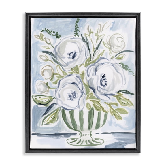 Stupell Industries Shabby Chic Fiona Pastel Floral Bouquet Black Floating Frame Canvas Art, 17 x 21, by Haley Knighten