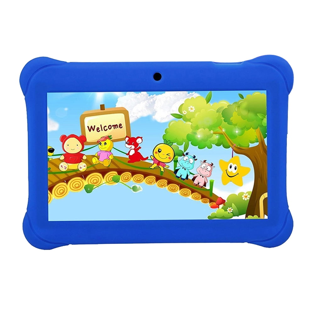 Kids Safe 7" Quad-Core Tablet 512M+8GB WIFI MID Dual Cameras Kid-Proof Case with US Plug (Blue)