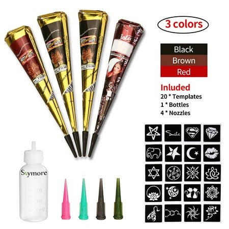 Temporary Tattoo Set, Skymore Indian Henna Tattoo Paste Stickers Waterproof Temporary Tattoo Sticker Arm Wrist Body Tattoo Set for Body