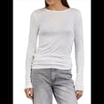 thumbnail image 1 of Camisas de Cuello Redondo para Mujer, Suéteres de Punto Ligeros de Larga, Blusas Casuales Transparentes M, 1 of 8