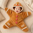 thumbnail image 2 of Shadoumai Baby Starfish OnesieCozy Star Babies Swaddle BagInfant Soft Fleece One Piece RomperFall Winter Warm Outfits, 2 of 7
