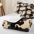 thumbnail image 4 of Feelyou Cartoon Ghost Silhouette Bed Spread Queen, Spooky Spirit Pattern Queen Coverlet Set, Gray, 3pcs, 1 Comforter and 2 Pillowcases, 4 of 7