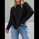 thumbnail image 4 of Suéteres de Cuello Redondo de Punto Extragrandes para Mujer Negro XL, 4 of 8