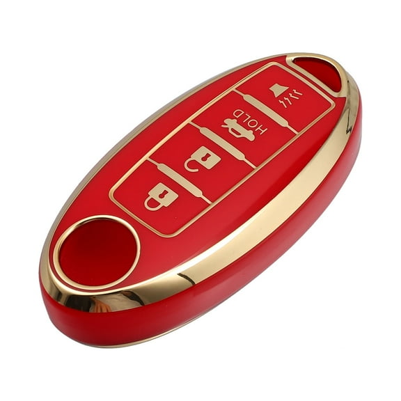 Unique Bargains Silicone for Smart Key Fob Case Cover for Infiniti QX80 2014 Key Fob Shell Protector Keyless Red