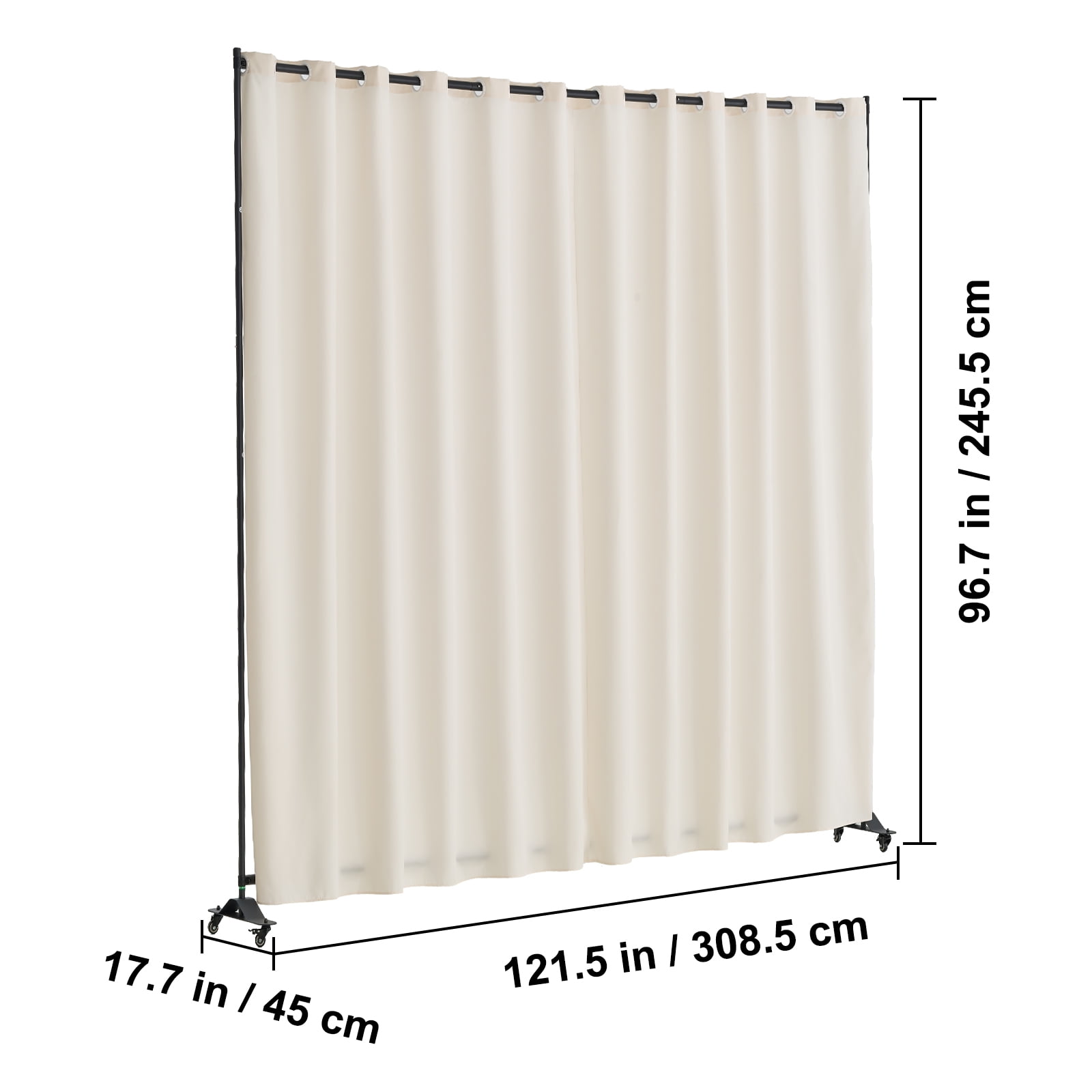 VEVOR Room Divider, 4 Panel Room Dividers and Folding Privacy Screens, Fabric Partition Room Dividers for Office, Bedroom, Dining Room, Study, Freestanding, White
