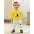 thumbnail image 3 of BemeyourBBs Toddler Baby Boys Girls Bee Outfits Cute Infant Boys Spring Fall Winter Clothes Little Bee Embroidery Long Sleeve Sweatshirt Tops with Jogger Pants Set Sweatsuit, 3 of 9