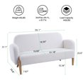 thumbnail image 4 of Williamspace Loveseat Sofa, 59.1" Teddy Velvet Couch Small Modern Love Seat Sofa with Three Cute Curved Lumbar Pillows for Small Spaces, Light Beige, 4 of 7