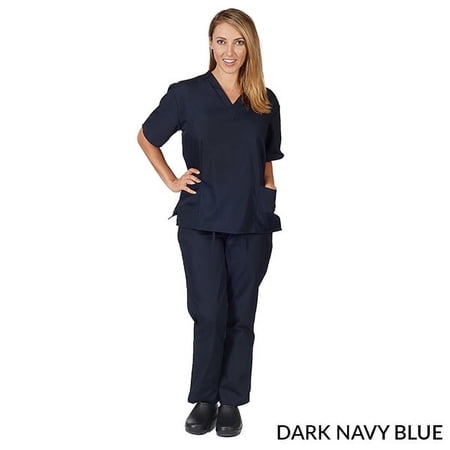 Natural Uniforms Unisex Solid V-Neck Medical Scrub Set Style 101