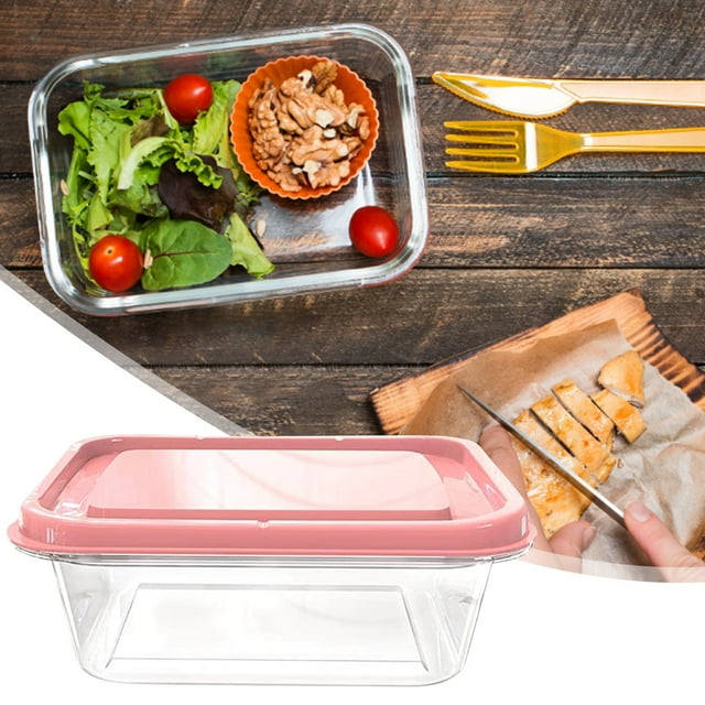 Mini Sealed Rectangular Food Supplement Small Fresh Keeping Canteen Food Kindergarten Food Organizers Flour Container Snack Stack Glass Containers with Lids Coffee Container