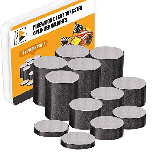 Bbto 12 Pieces 3 625 Oz Tungsten Weights 3 8 Inch Incremental Cylinders Car Incremental Weights Compatible With Pinewood Car Derby Weights Walmart Com