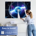 thumbnail image 5 of Classroom 8 Pack Art Acoustic Panels Sound Absorbing View Earth from Space Glowing Atmosphere Cosmic Decorative Soundproof Wall Panels Self Adhesive for Nursery Kids Game Room 48"x32", 5 of 7