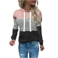 thumbnail image 2 of Penkiiy Sweat à Capuche pour Femmes Mode Décontractée Patchwork Rose Y2K, 2 of 4