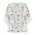 thumbnail image 4 of Gamivast 3/4 Length Sleeve Womens Tops Summer Cute Button Floral Printed Graphic Tees V Neck Ruffle Blouses Flowy Shirts XXL or Placed Recently by Me Delivery Status, 4 of 5
